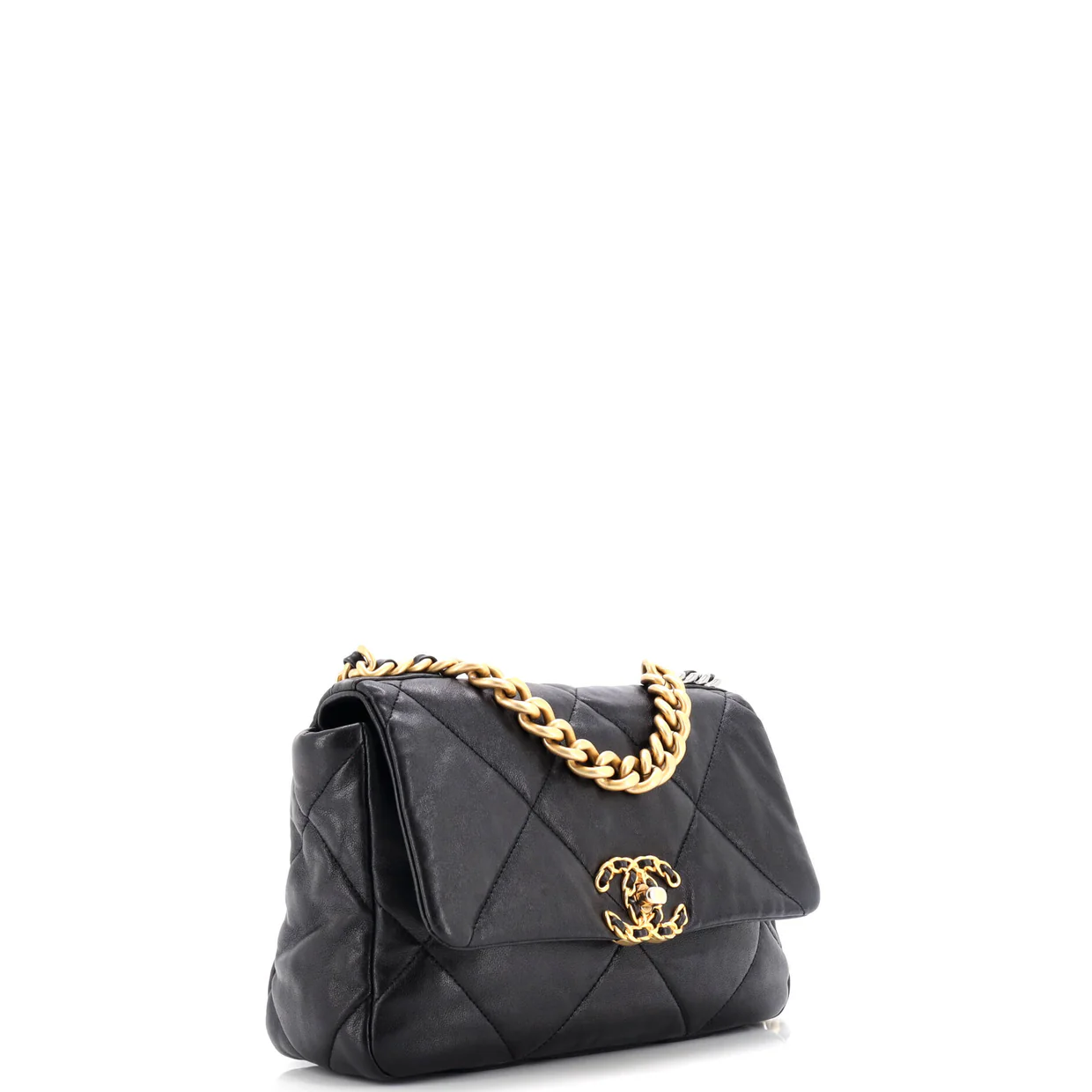 19 Flap Bag Quilted Leather Medium - Deep Luxury