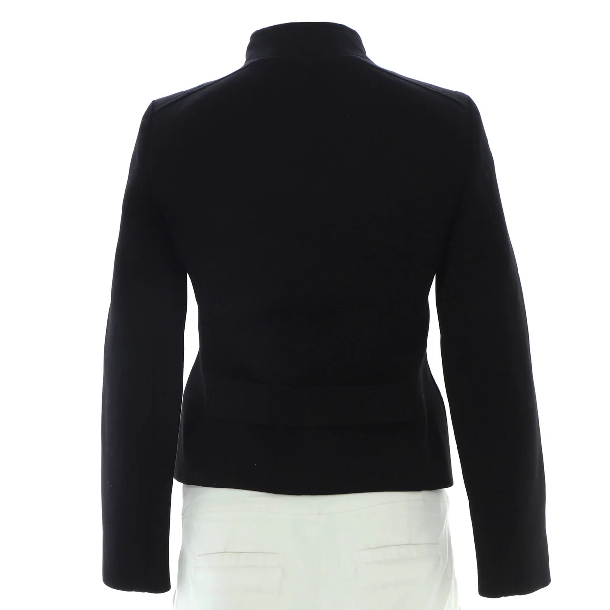 Women's Four Pocket Jacket Wool Blend with Metal Detail - Deep Luxury