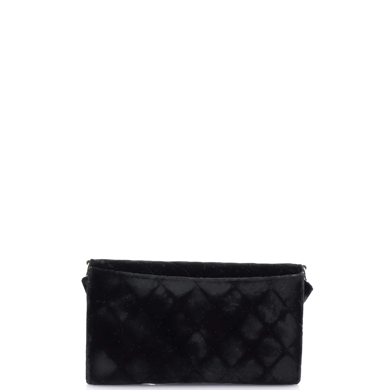 Wallet on Short Chain Quilted Velvet - Deep Luxury