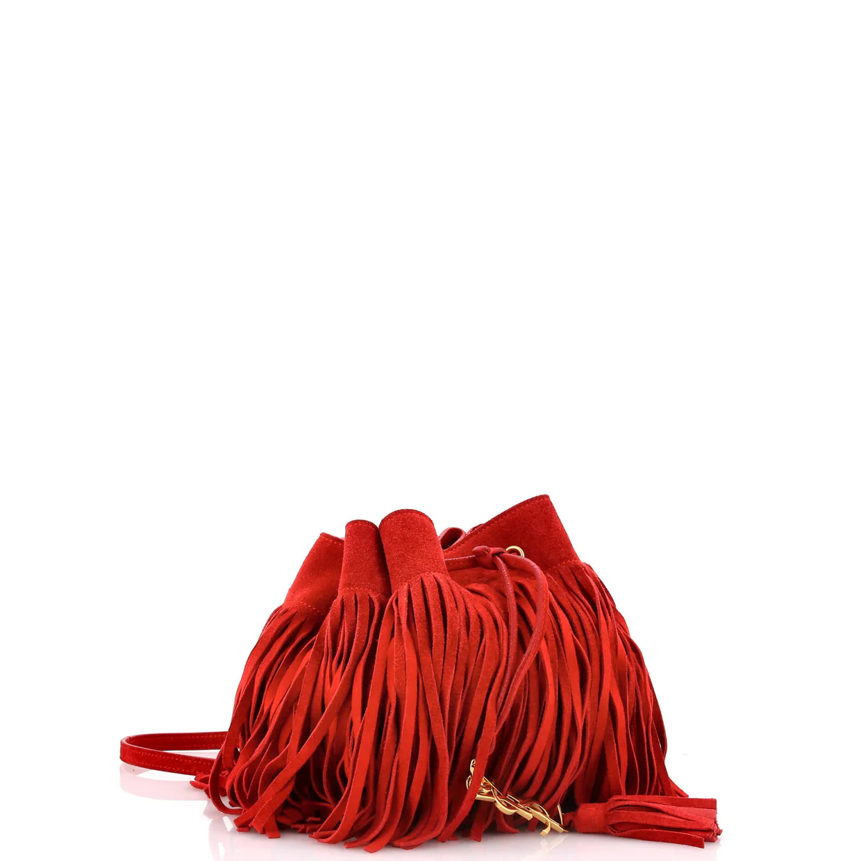 Fringe Monogram Bourse Bucket Bag Leather Mini - Deep Luxury
