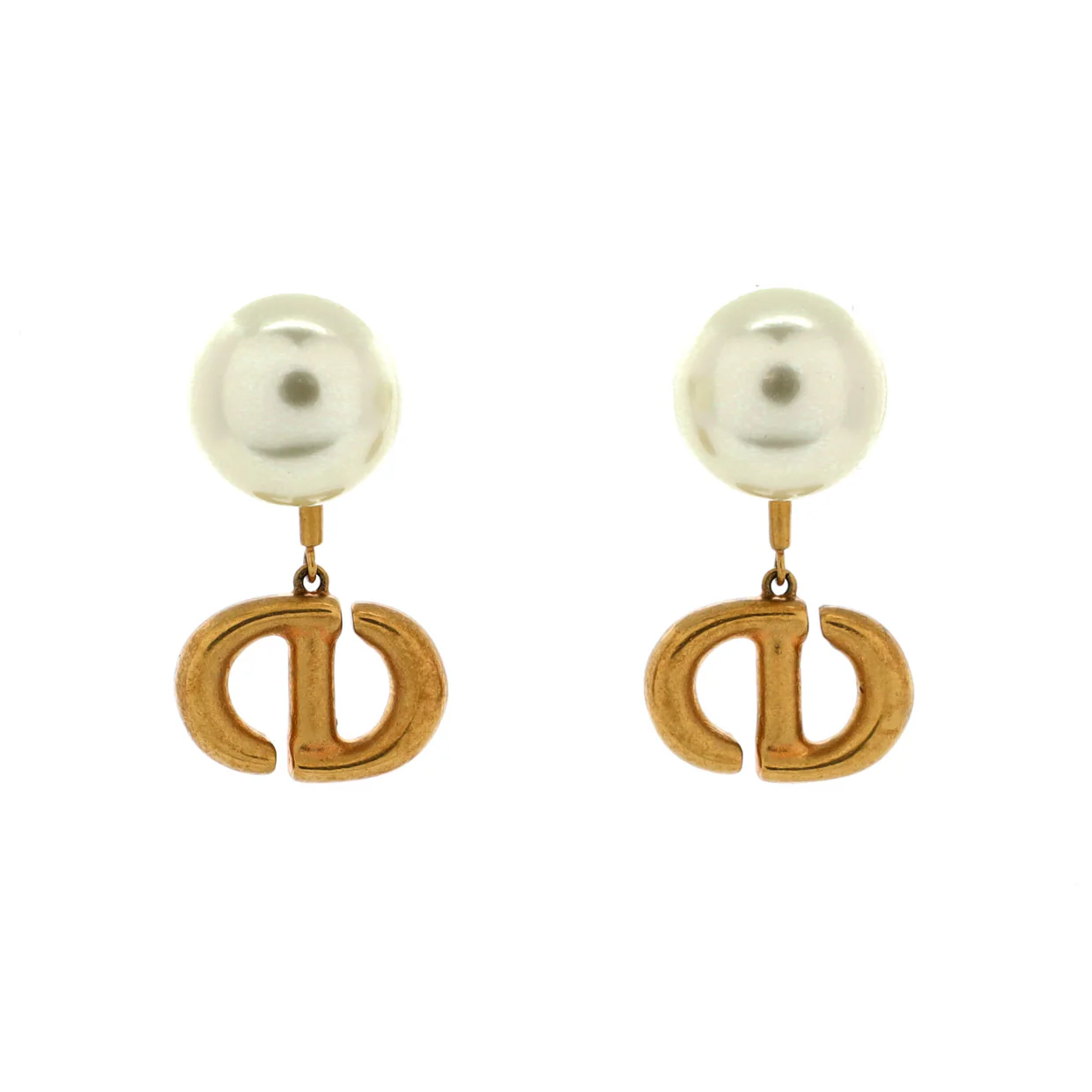 CD Tribales Stud Earrings Metal with Faux Pearls - Deep Luxury