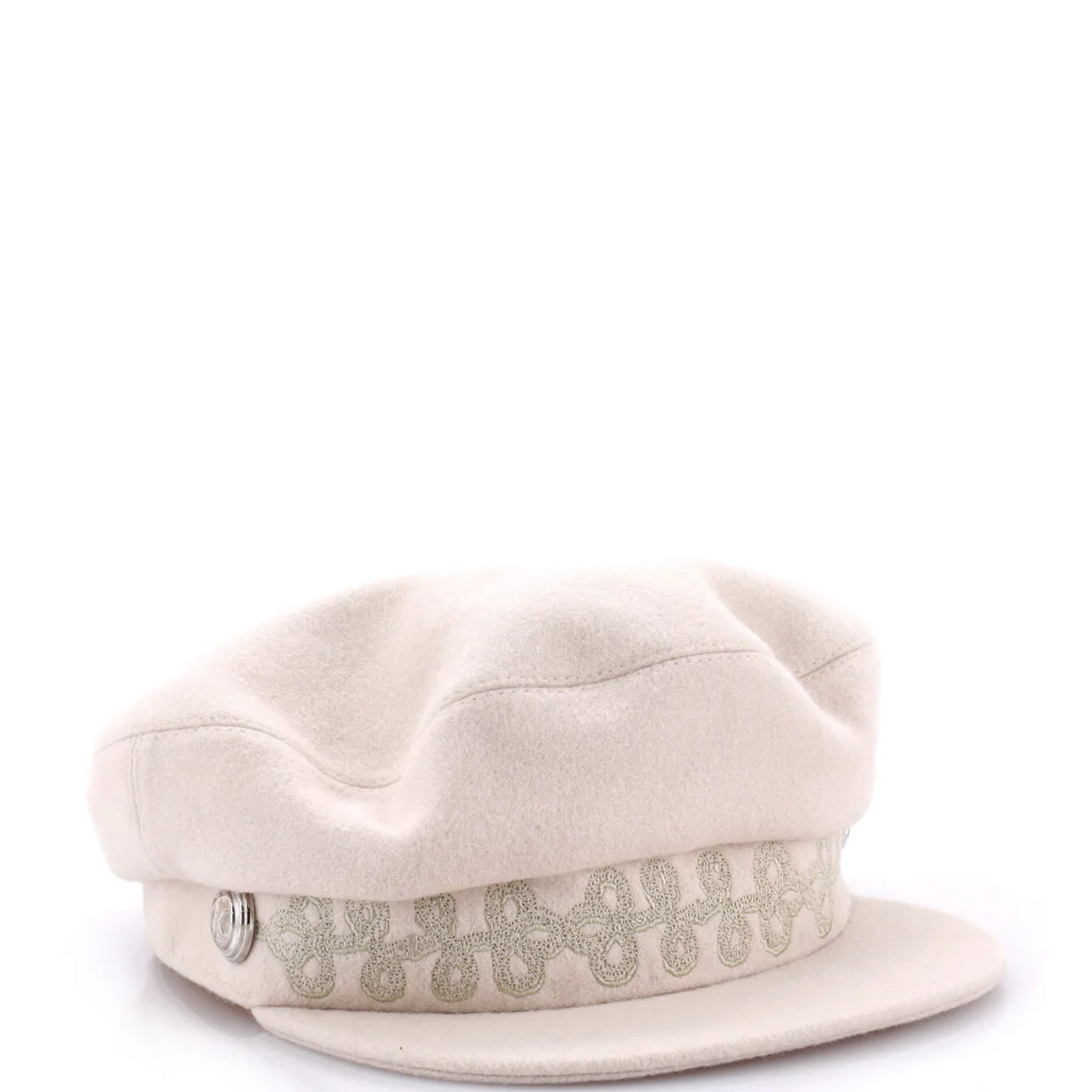Cabourg en Finesse Newsboy Cap Embroidered Wool - Deep Luxury