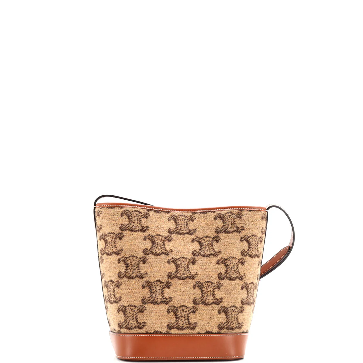 Cuir Triomphe Bucket Bag Triomphe Wool Small - Deep Luxury