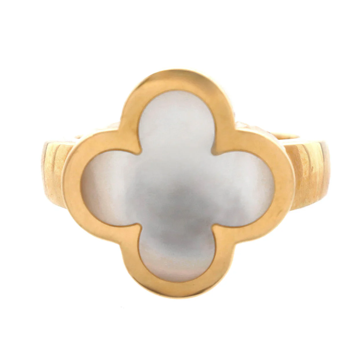 Pure Alhambra Ring 18K Yellow Gold and Mother of Pearl - Deep Luxury