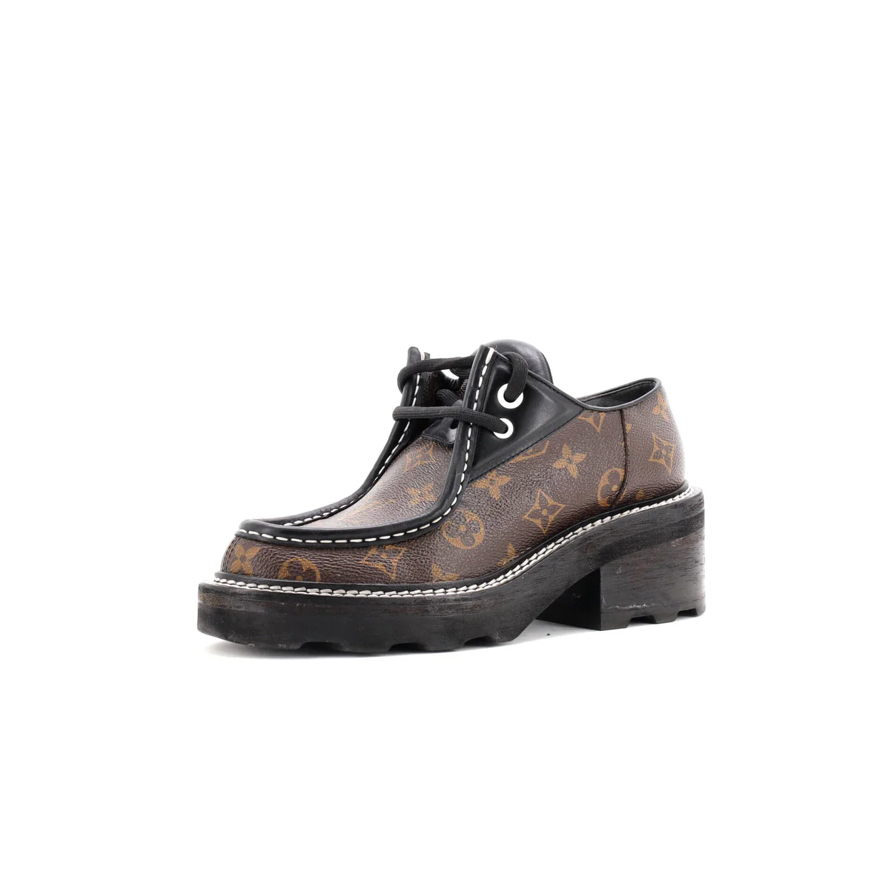Women's LV Beaubourg Platform Derby Shoes Monogram Canvas - Deep Luxury