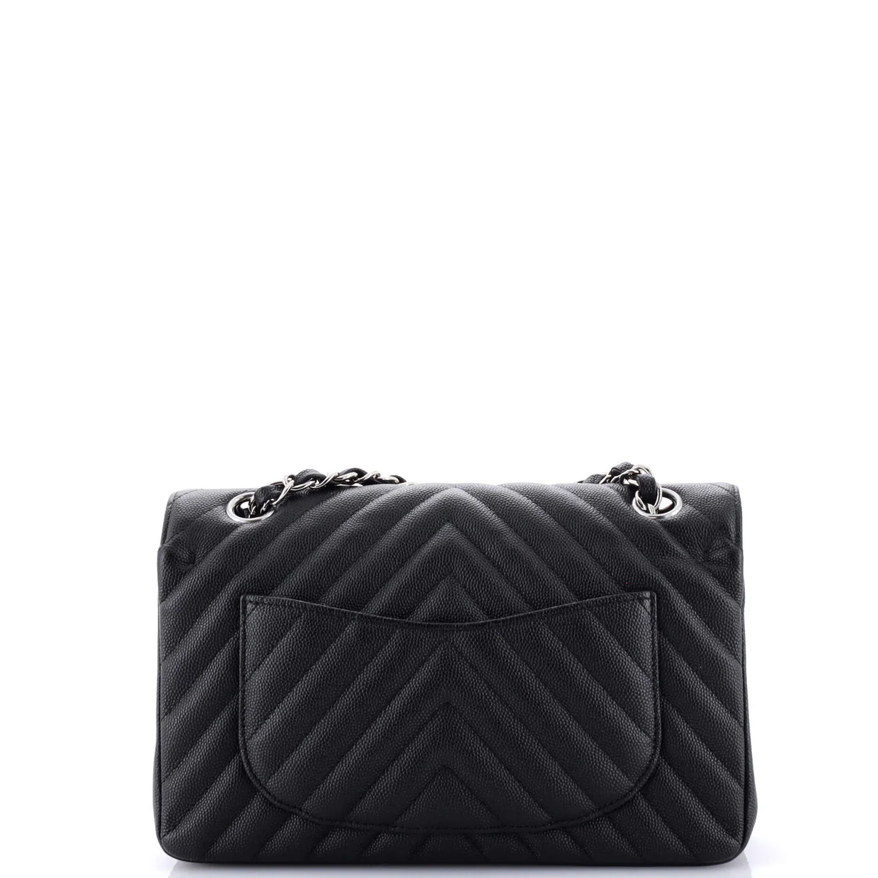 Classic Double Flap Bag Chevron Caviar Small - Deep Luxury