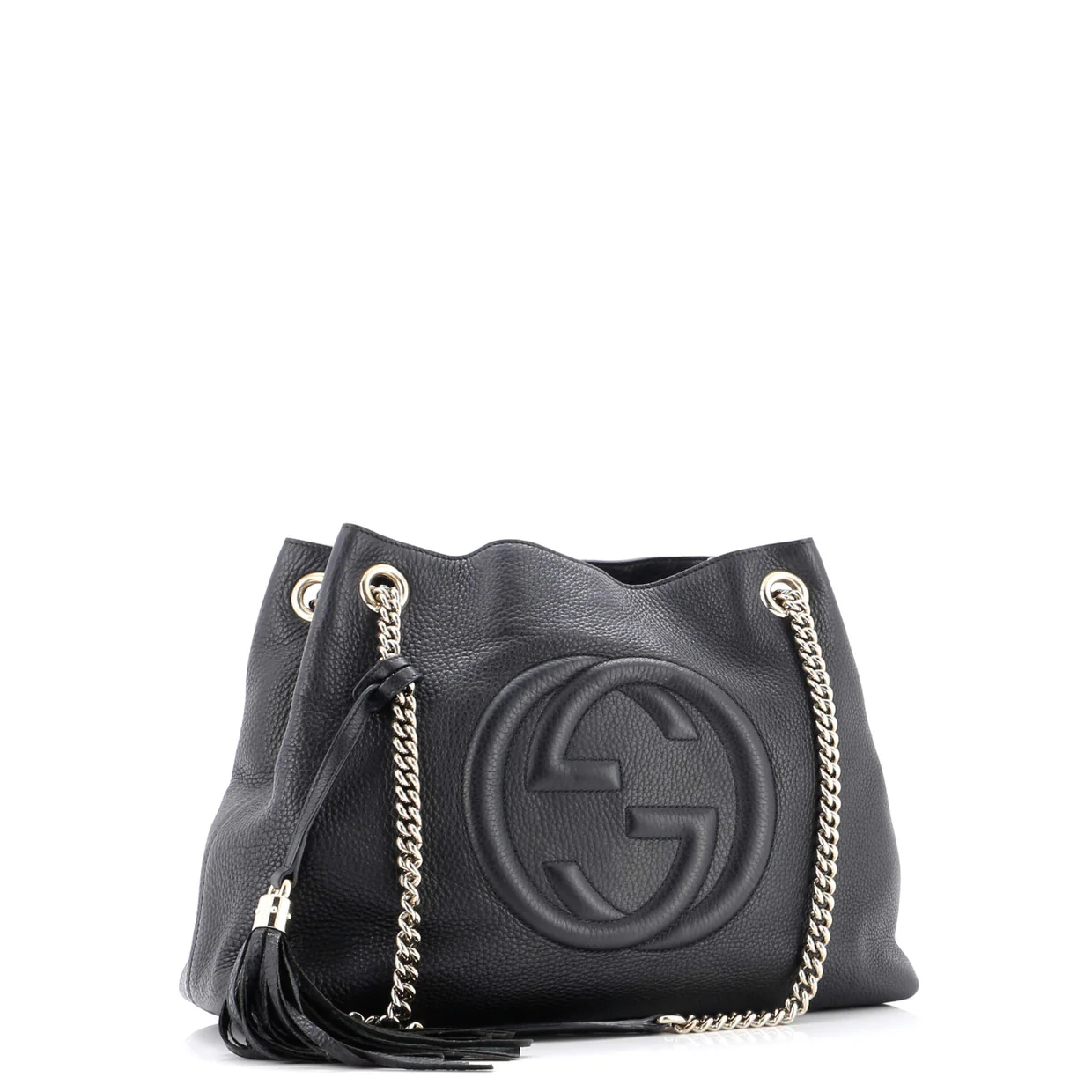 Soho Chain Strap Shoulder Bag Leather Medium - Deep Luxury