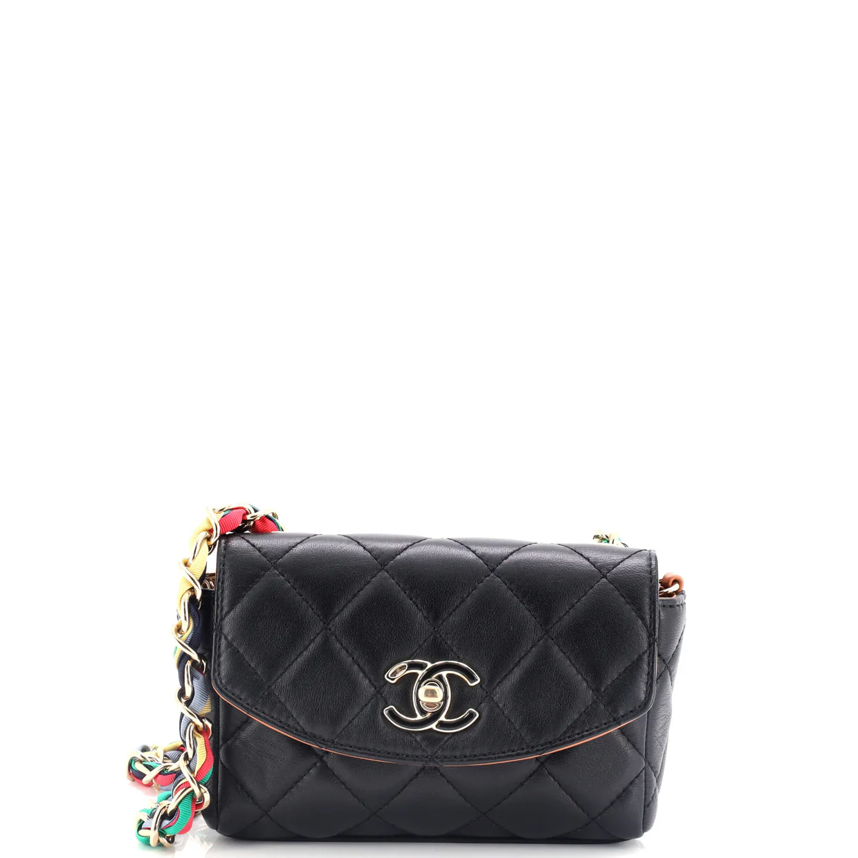 RIbbon Chain Flap Bag Quilted Lambskin Mini - Deep Luxury