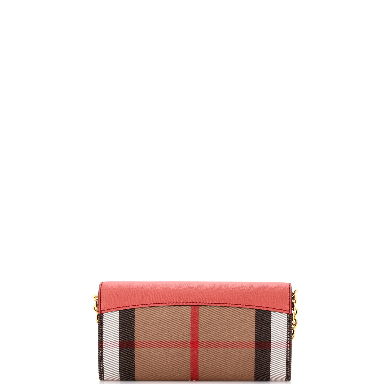 Henley Wallet on Chain Leather with House Check Canvas - Deep Luxury