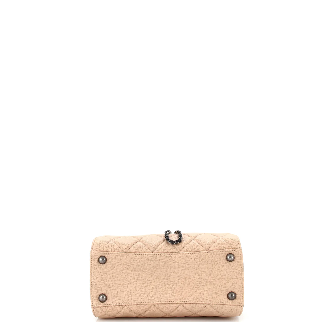 Top Handle CC Drawstring Bucket Bag Quilted Caviar Small - Deep Luxury