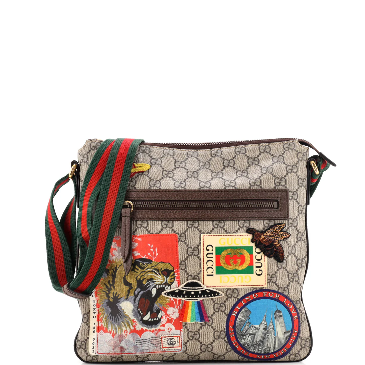 Courrier Zip Messenger GG Coated Canvas with Applique Medium - Deep Luxury