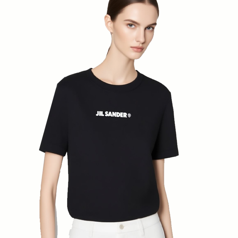 Jil Sander Logo round neck solid color short sleeves - Deep Luxury