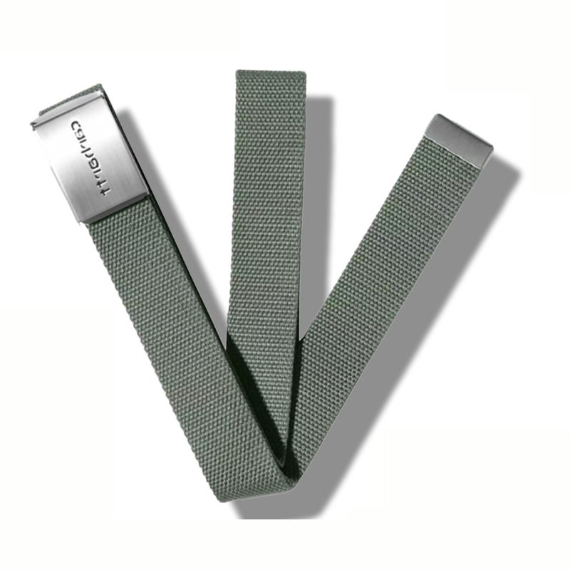 Carhartt matte silver buckle belt gray green brand new - Deep Luxury
