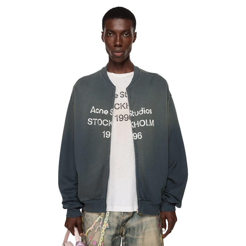 Acne Studios 1996 chest printed logo zipper jacket - Deep Luxury