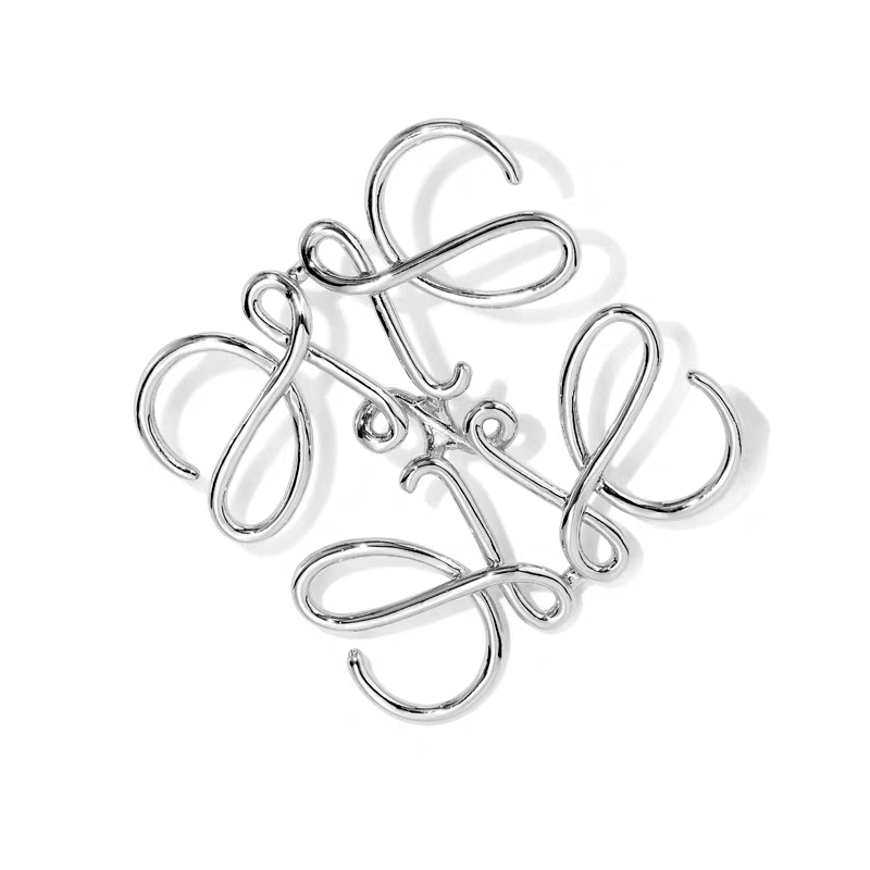 loewe Anagram pattern metal brooch - Deep Luxury