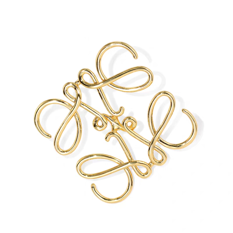 loewe Anagram pattern metal brooch - Deep Luxury