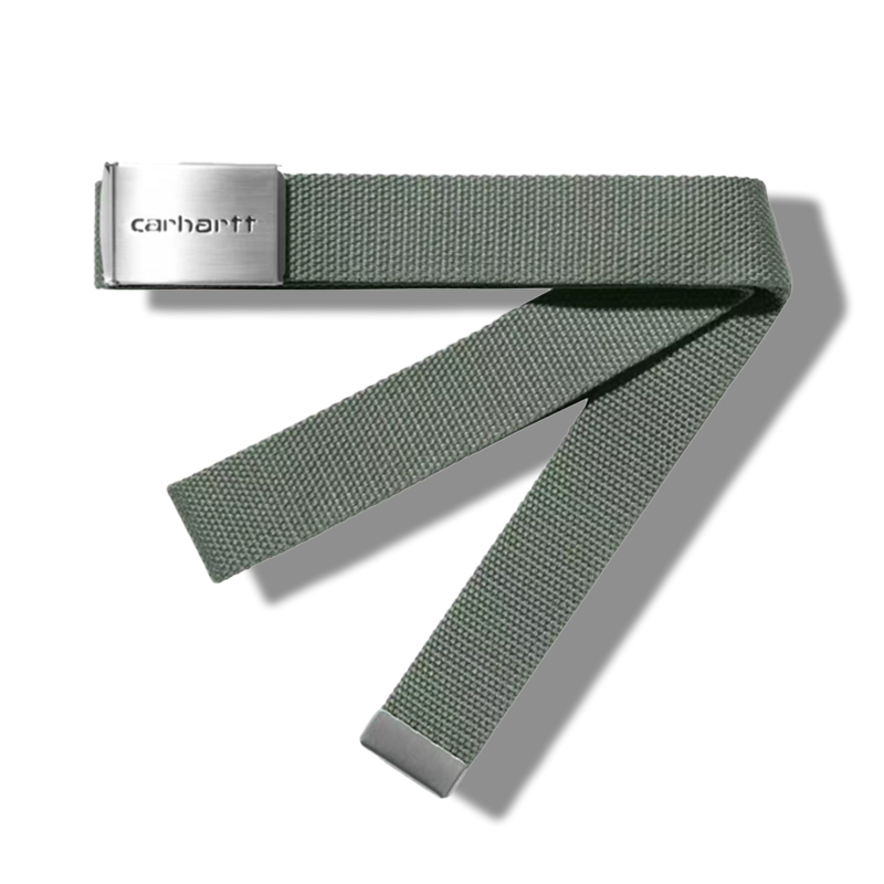 Carhartt matte silver buckle belt gray green brand new - Deep Luxury