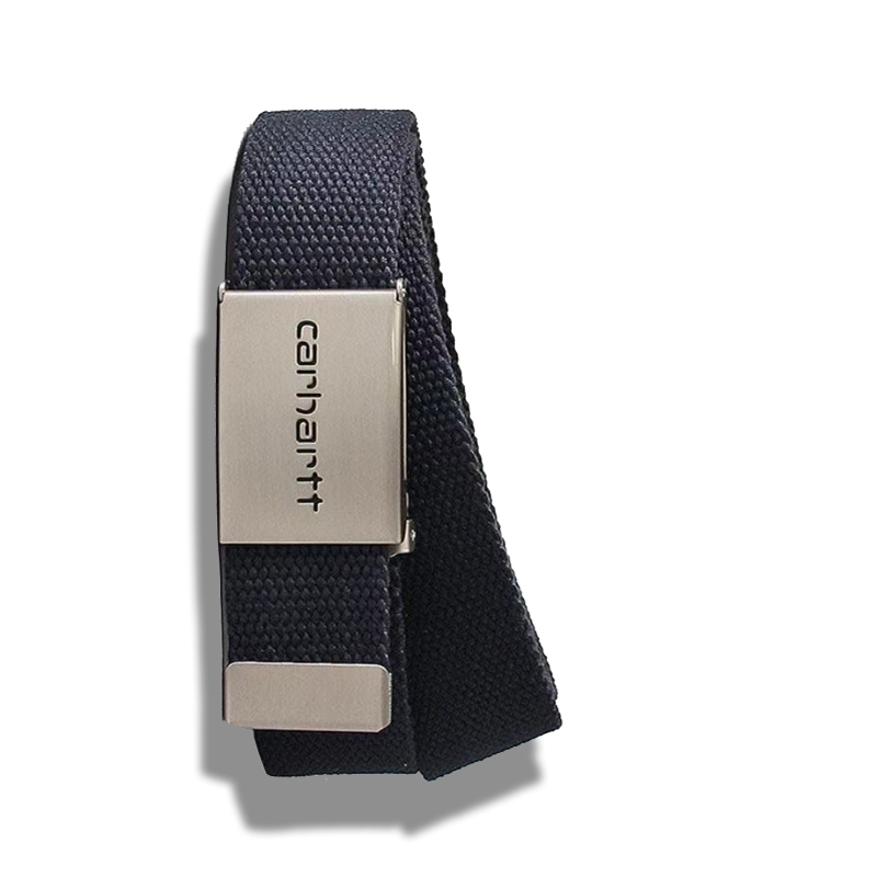 Carhartt matte silver buckle belt black brand new - Deep Luxury