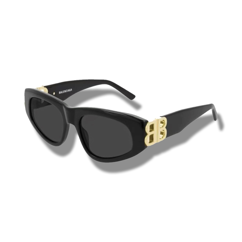 Balenciaga Balenciaga temple logo embossed recycled acetate irregular shape sunglasses - Deep Luxury
