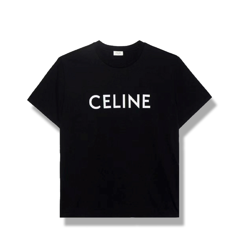 Celine black big logo crew neck short sleeve - Deep Luxury