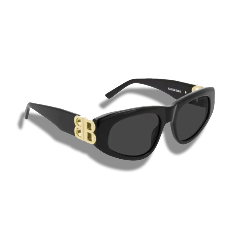 Balenciaga Balenciaga temple logo embossed recycled acetate irregular shape sunglasses - Deep Luxury