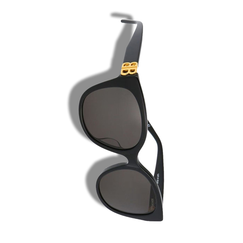 Balenciaga inner letter double B oval sunglasses black - Deep Luxury