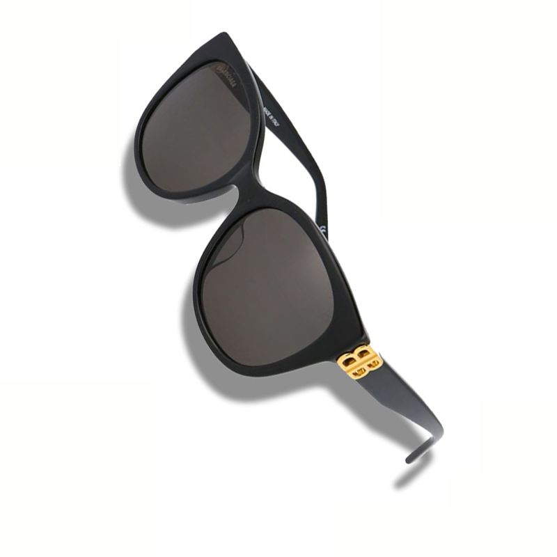 Balenciaga inner letter double B oval sunglasses black - Deep Luxury