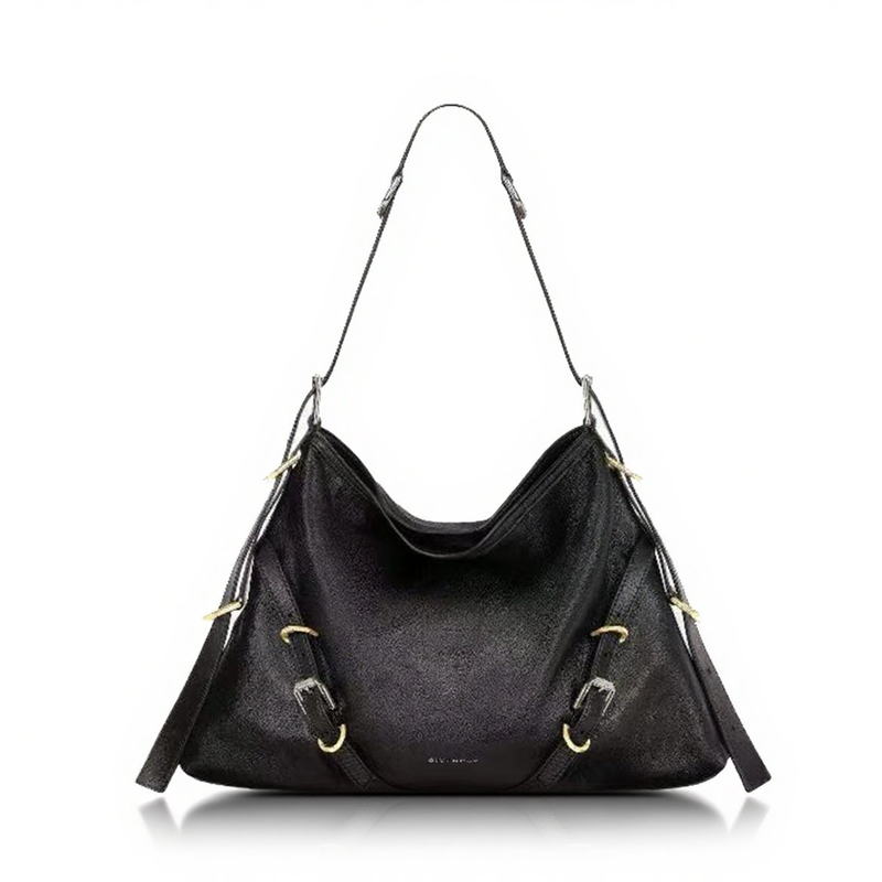 Givenchy Voyou Metal buckle adjustable shoulder strap cowhide handbag medium size - Deep Luxury