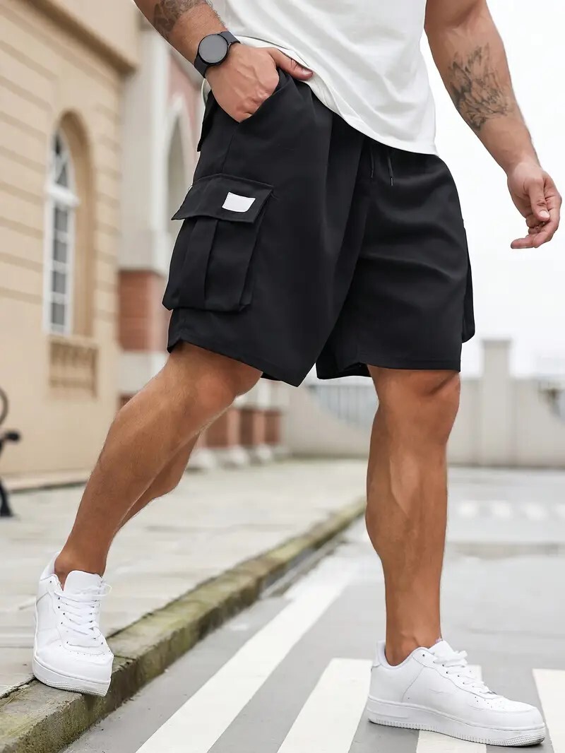 🔥Men's Plus Size Solid Flap Pocket Cargo Shorts