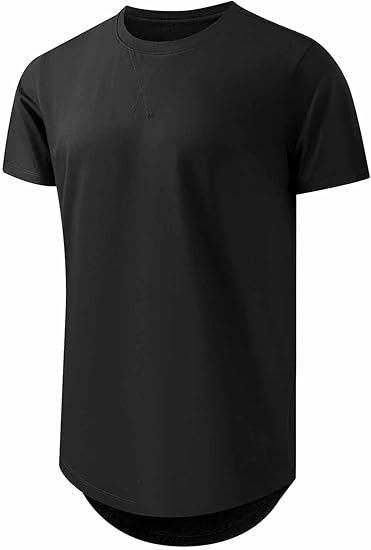🔥Men's 12-Pack Cotton Hipster Hip Hop Longline Crewneck T-Shirt