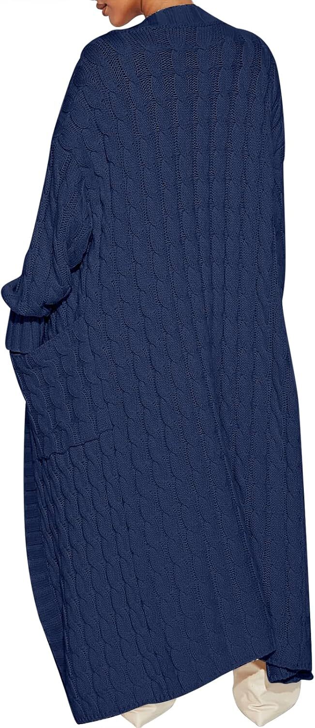 Women's Long Cardigan 2024 Oversized Coat Long Sleeve Open Cardigan Knitted Extra Long Coat Autumn Fashion Jacket Clothes