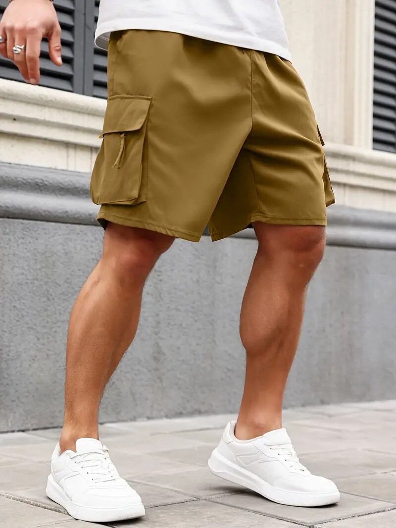 🔥Men's Plus Size Solid Flap Pocket Cargo Shorts