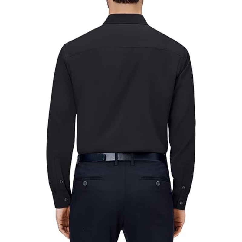 💪Mens Dress Shirts 4-Way Stretch Long Sleeve Collared Casual Solid Wedding Dating Button Down Shirt