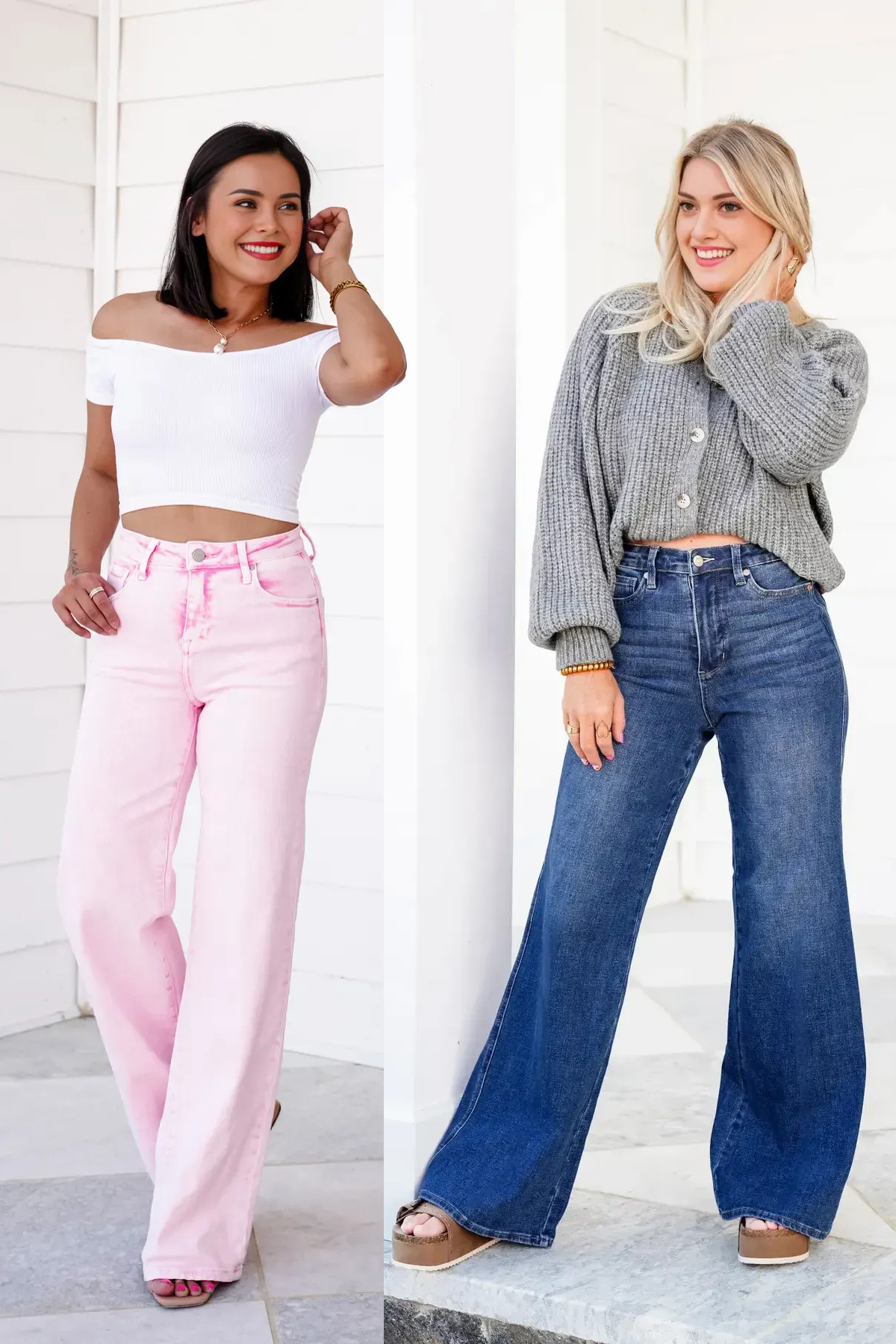 High Rise Tummy Control Wide Leg Jeans