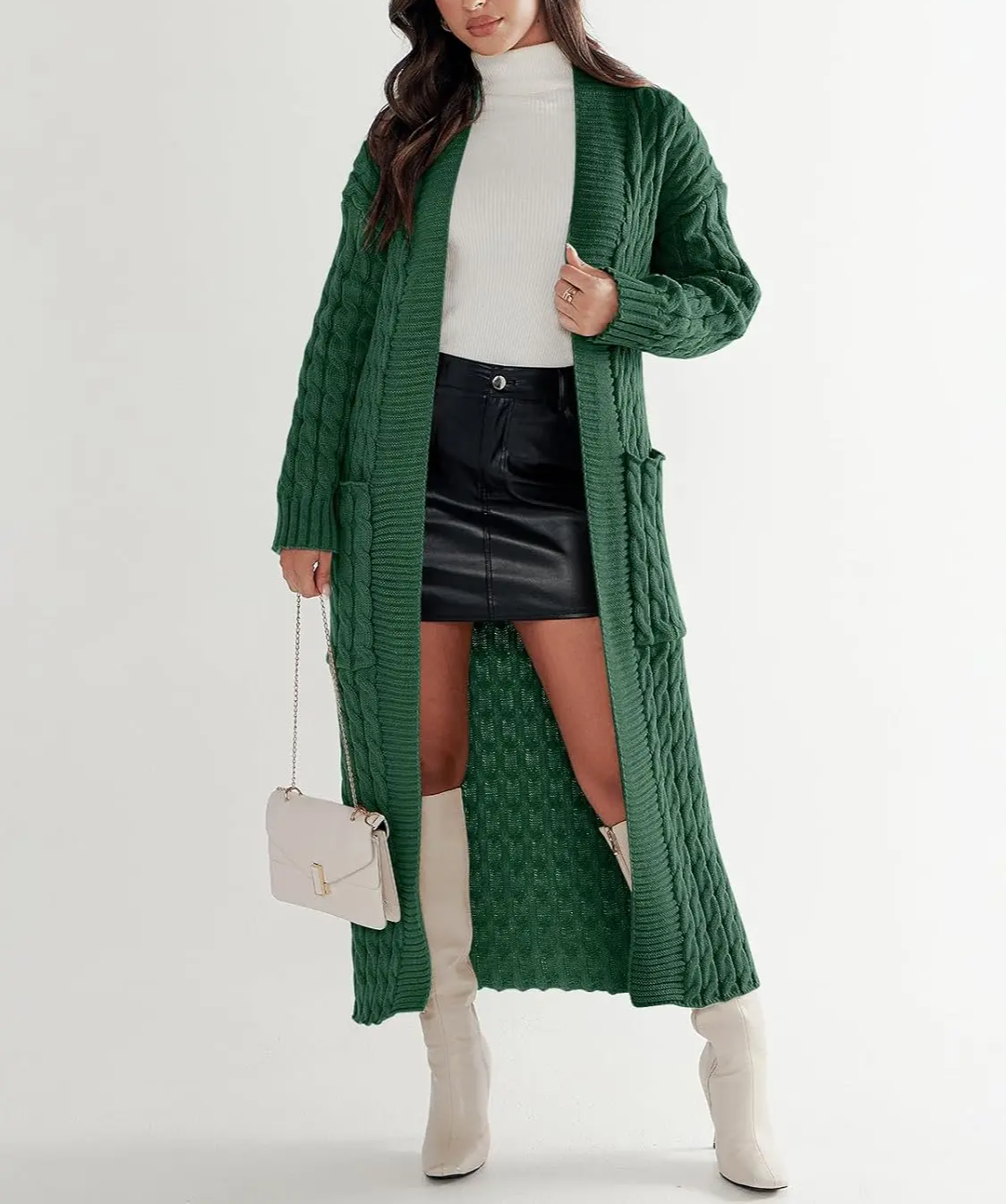 Women's Long Cardigan 2024 Oversized Coat Long Sleeve Open Cardigan Knitted Extra Long Coat Autumn Fashion Jacket Clothes
