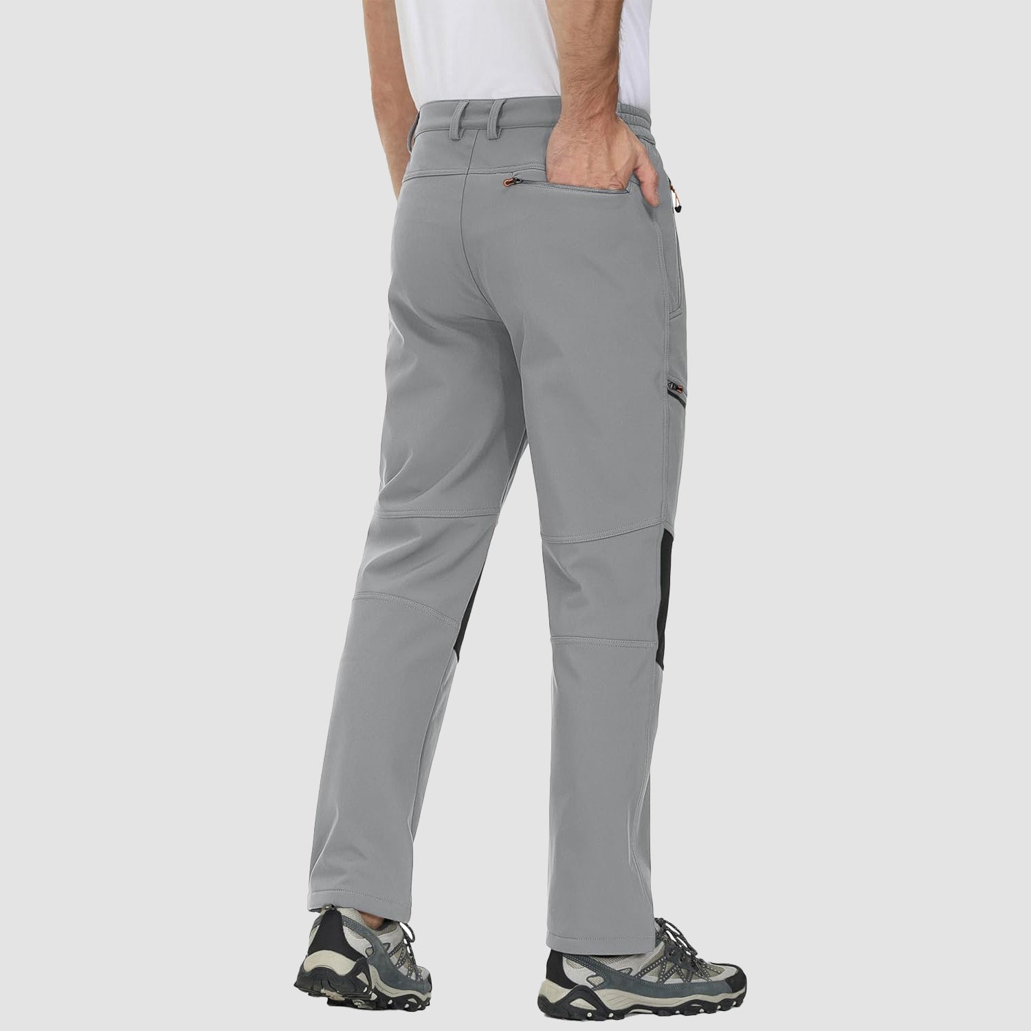 Men's Fleece-Lined Winter Ski Pants โ Water-Resistant with 4 Zip Pockets
