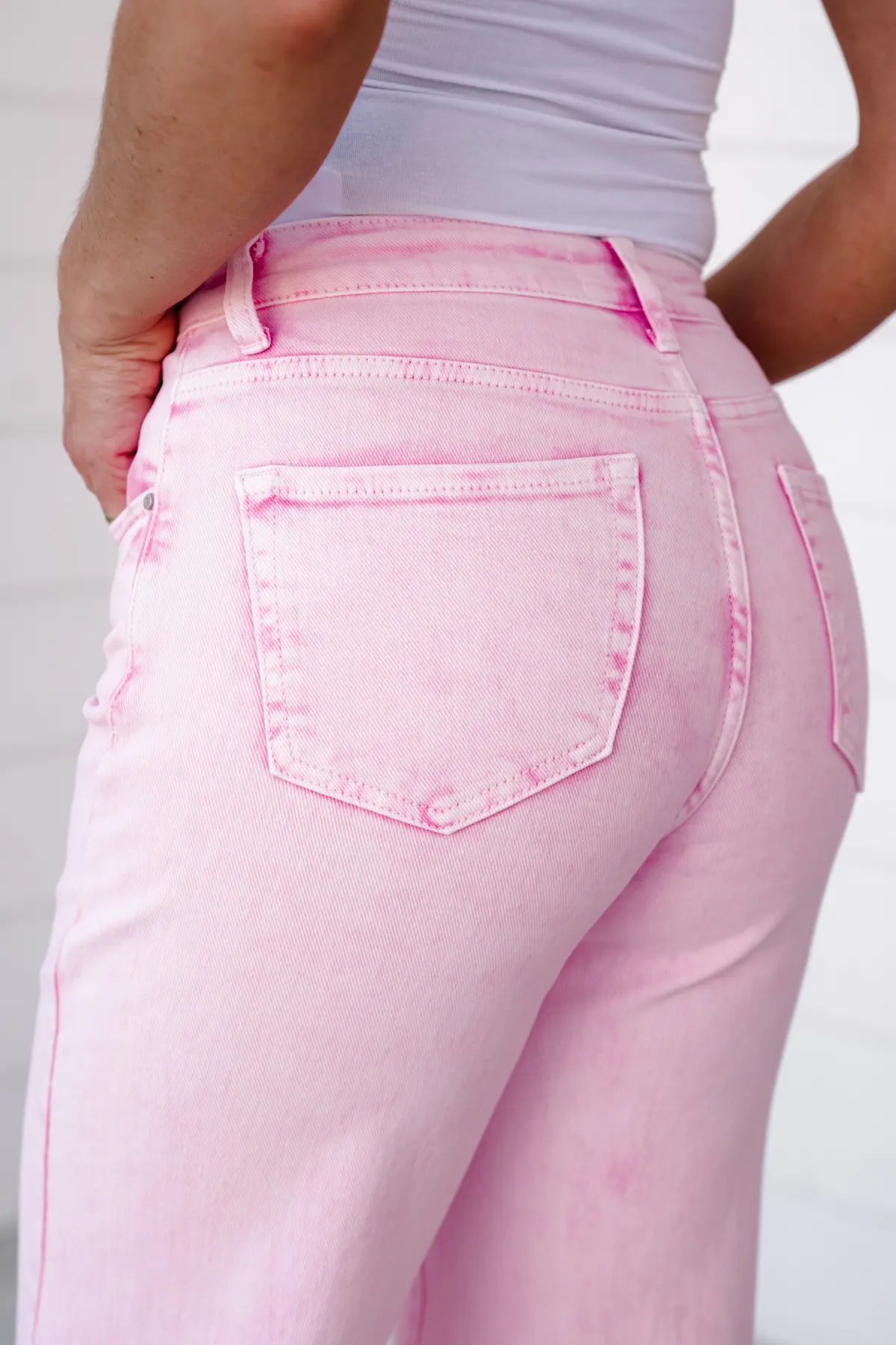 High Rise Tummy Control Wide Leg Jeans