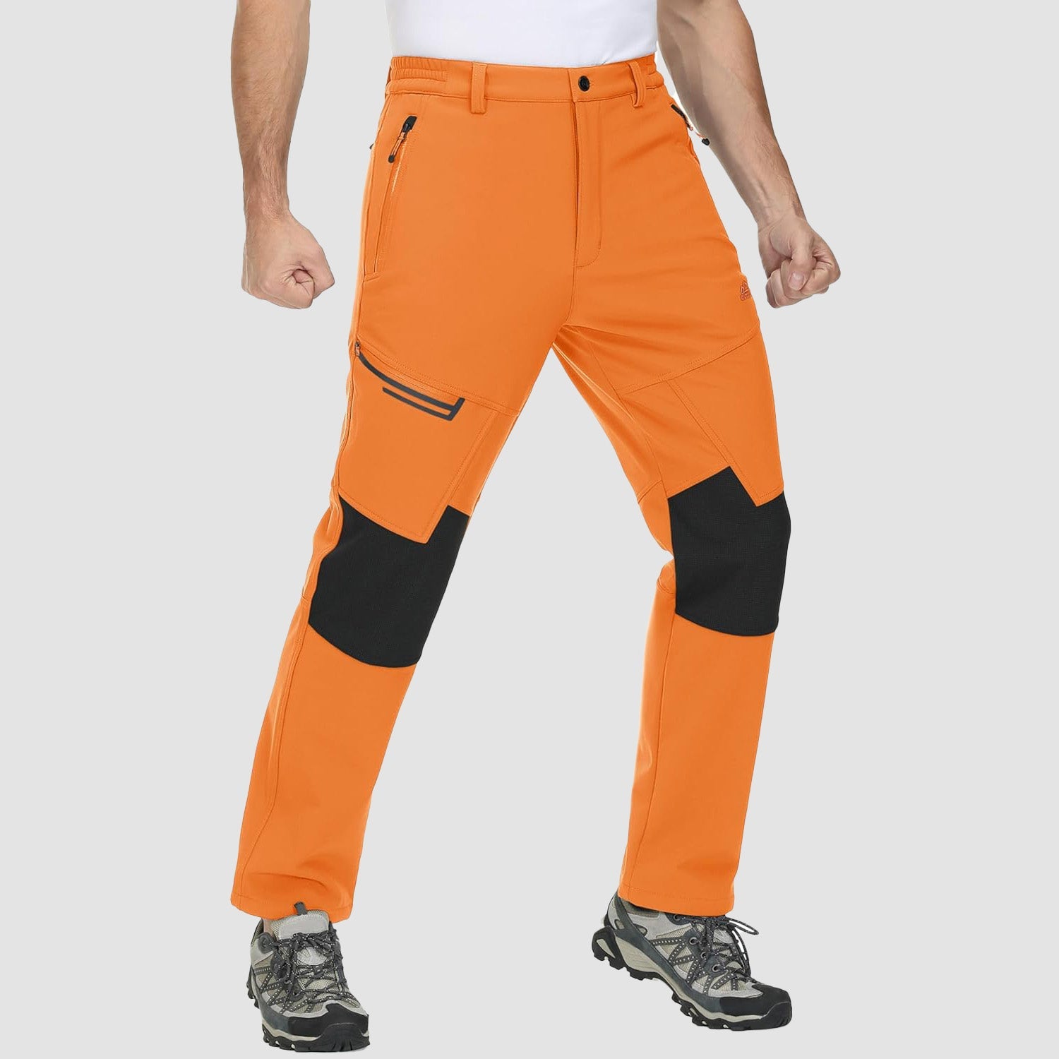 Men's Fleece-Lined Winter Ski Pants โ Water-Resistant with 4 Zip Pockets