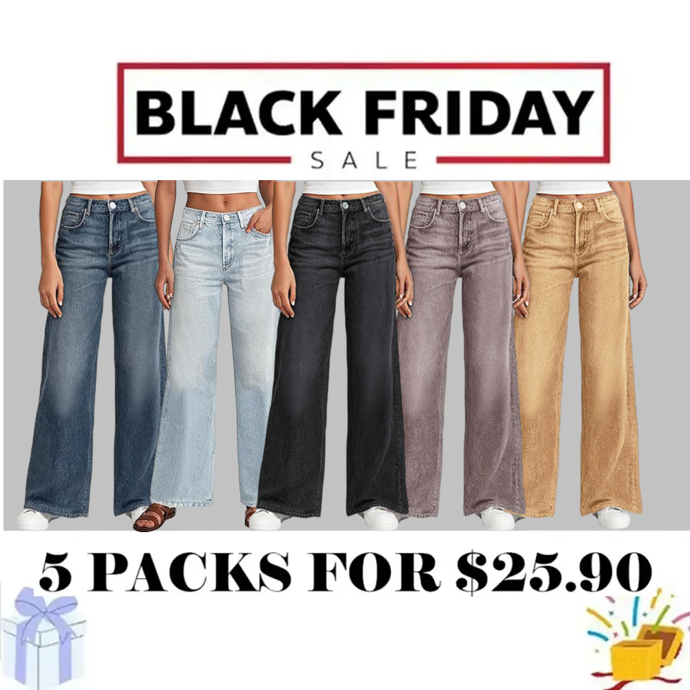 Women's Sweatpant Jeans Print Denim Sweatpants High Waisted Full-Length Wide Leg Pants Baggy Comfort Faux Jeans
