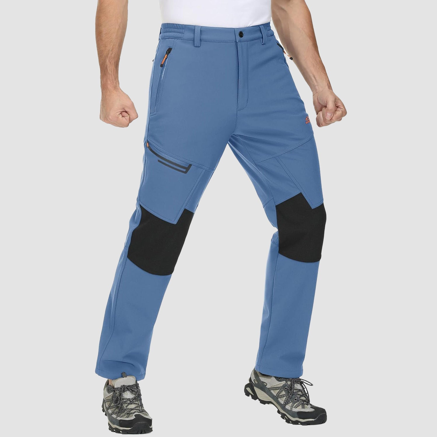 Men's Fleece-Lined Winter Ski Pants โ Water-Resistant with 4 Zip Pockets
