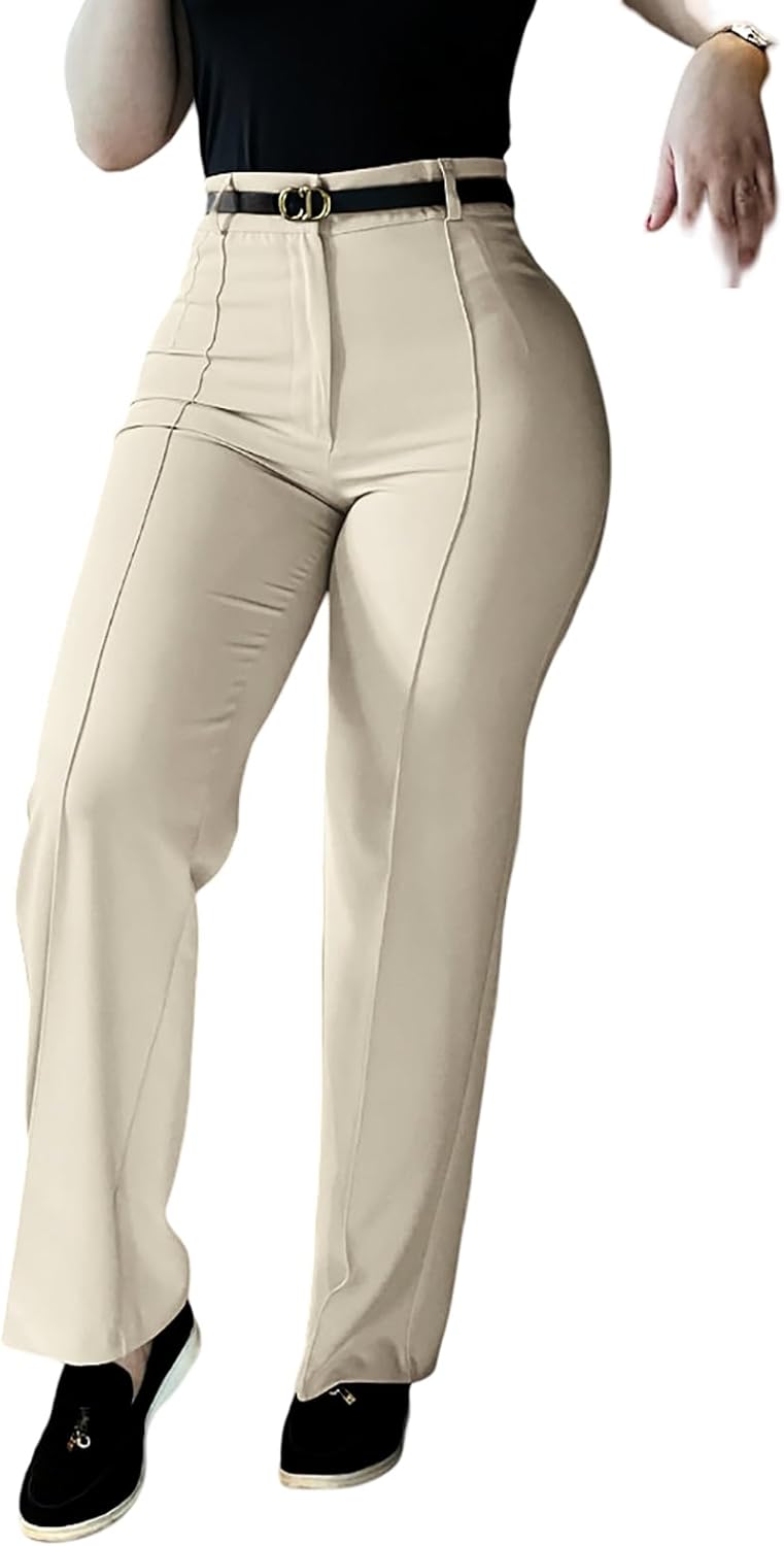 Work Pants for Women High Waist Straight Leg Work Pants Business Casual Trousers