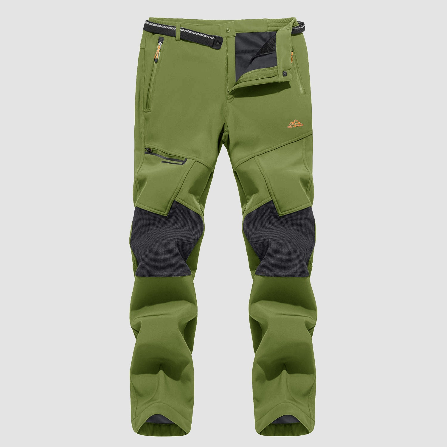 Men's Fleece-Lined Winter Ski Pants โ Water-Resistant with 4 Zip Pockets