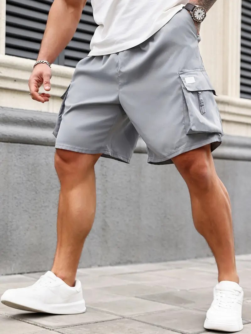 🔥Men's Plus Size Solid Flap Pocket Cargo Shorts