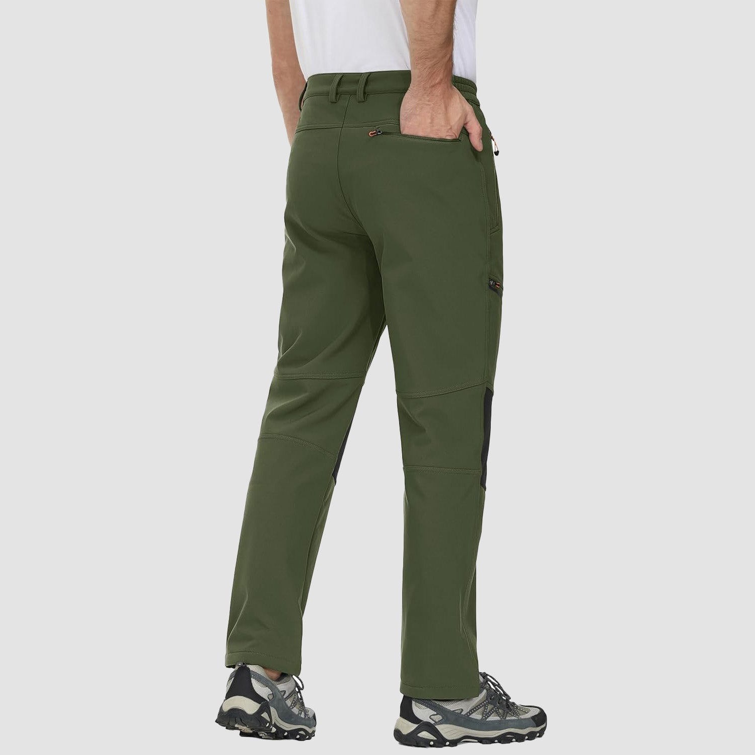 Men's Fleece-Lined Winter Ski Pants โ Water-Resistant with 4 Zip Pockets