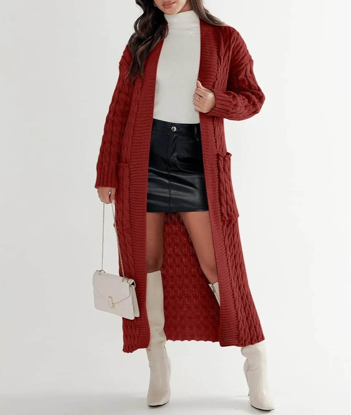 Women's Long Cardigan 2024 Oversized Coat Long Sleeve Open Cardigan Knitted Extra Long Coat Autumn Fashion Jacket Clothes