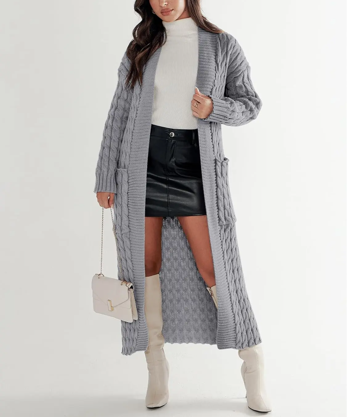 Women's Long Cardigan 2024 Oversized Coat Long Sleeve Open Cardigan Knitted Extra Long Coat Autumn Fashion Jacket Clothes