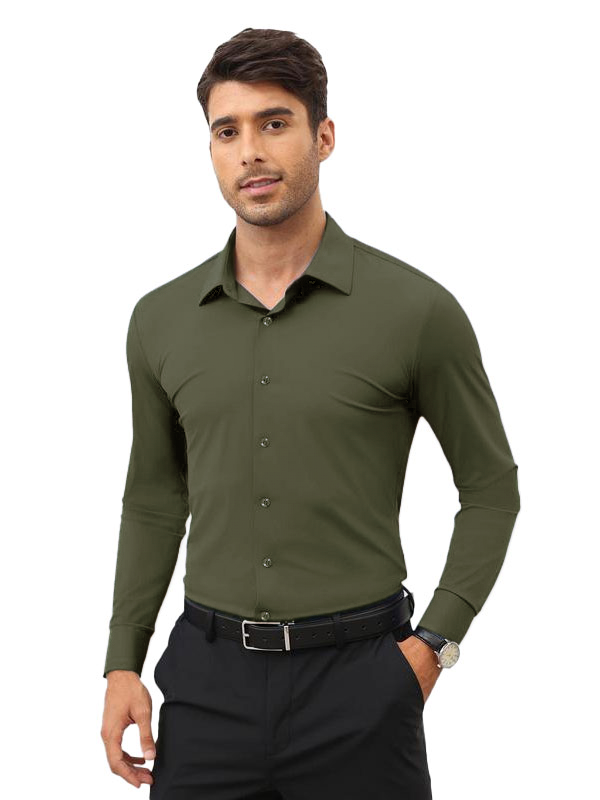16-Way Stretch Slim Fit Long Sleeve Button Down Shirts Wrinkle Free Traveler Shirts