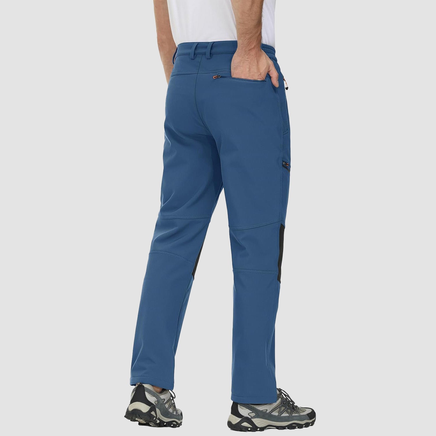 Men's Fleece-Lined Winter Ski Pants โ Water-Resistant with 4 Zip Pockets