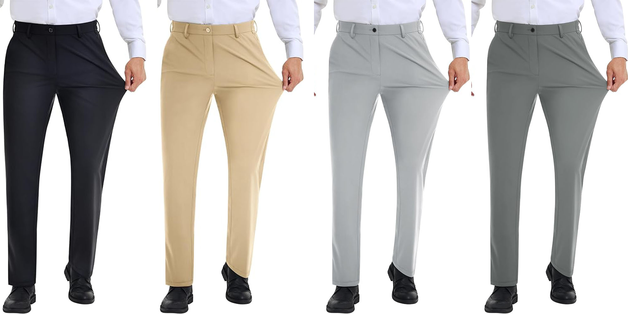 Men's Stretch Dress Pants with Expandable Waist