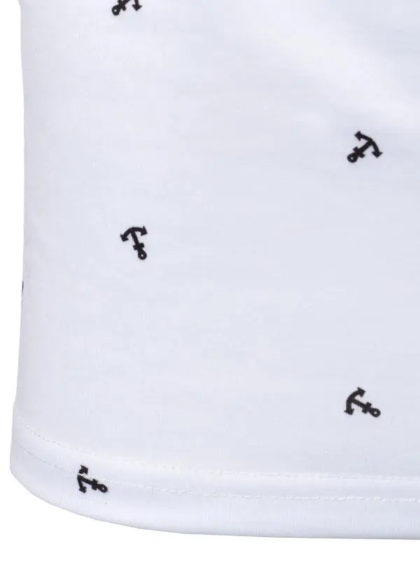 Men's Anchor Print Short Sleeve Polo Shirt